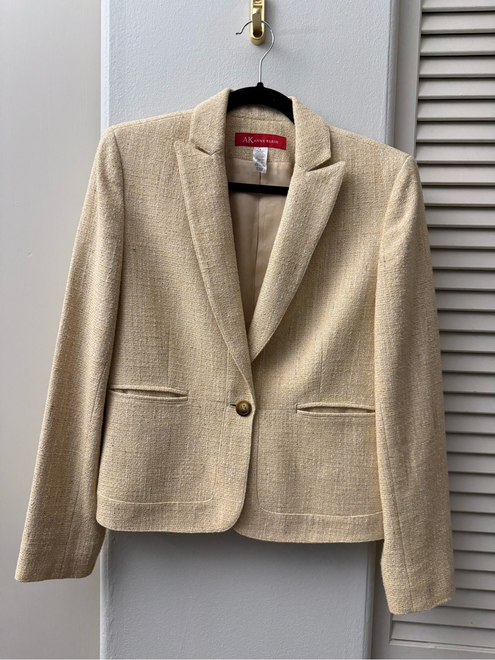 Anne Klein Tweed Single-Button Blazer